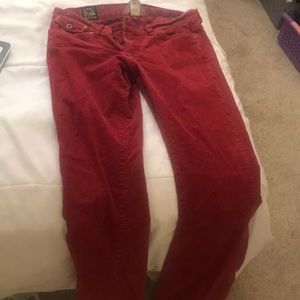 Red corduroy pants